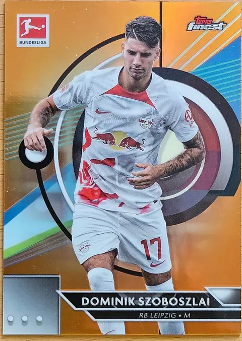 Front of Dominik Szoboszlai's 2022–23 Topps Finest Bundesliga card