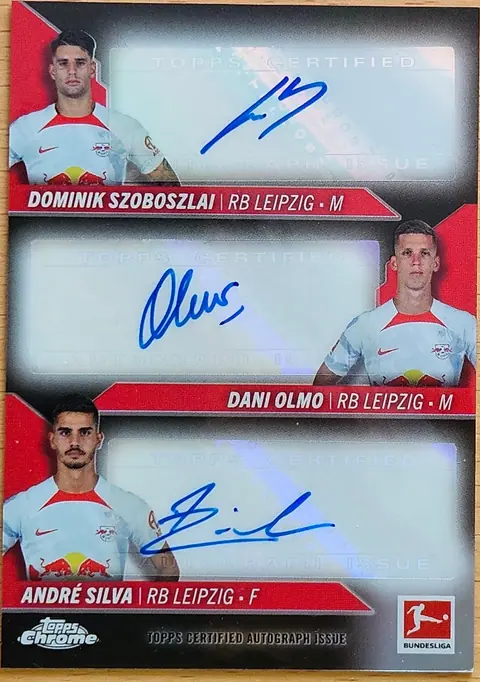 Front of Dominik Szoboszlai's 2022–23 Topps Chrome Bundesliga card