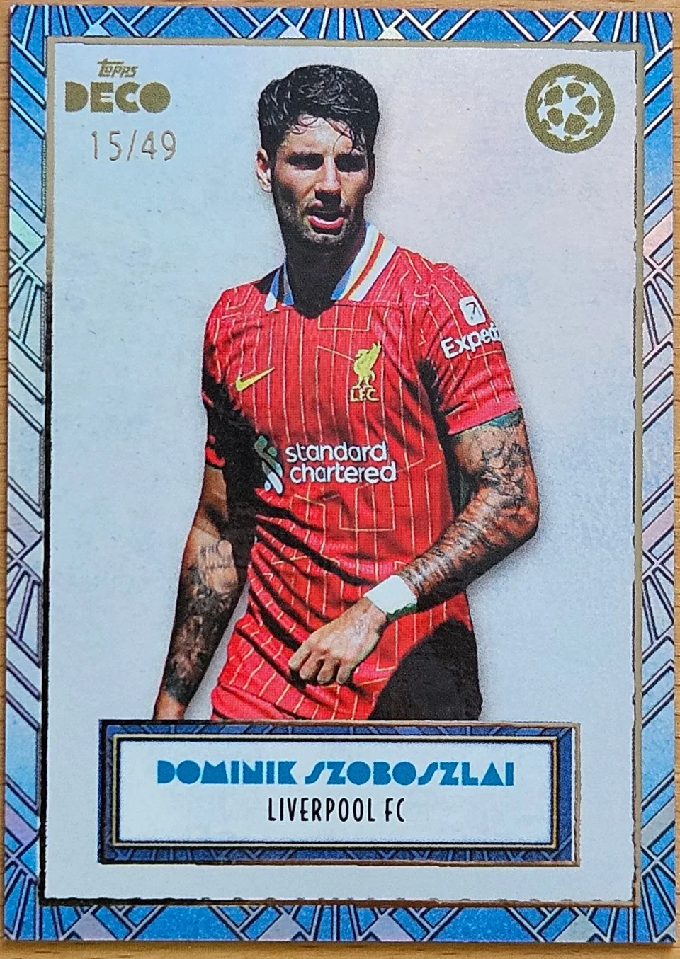 Front of Dominik Szoboszlai's 2024 Topps Deco UEFA Champions League card