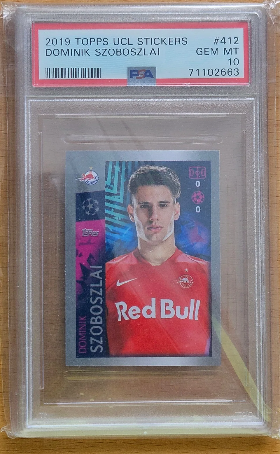 Front of Dominik Szoboszlai's 2019–20 Topps UEFA Champions League Stickers card