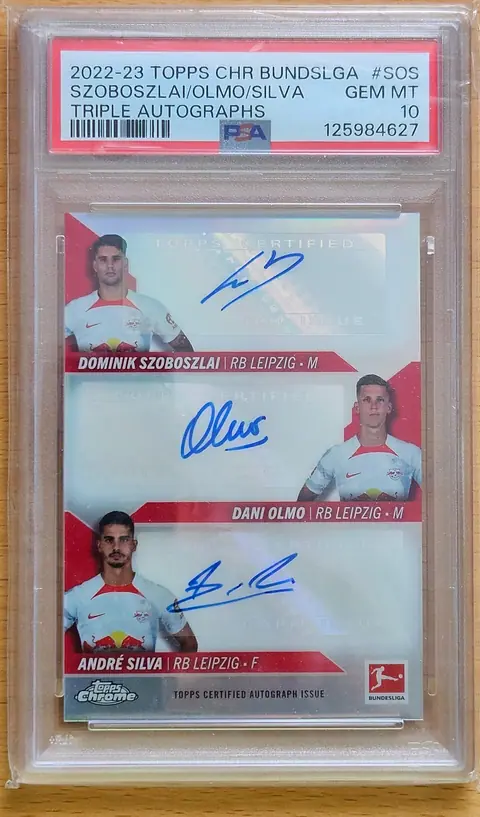 Front of Dominik Szoboszlai's 2022–23 Topps Chrome Bundesliga card